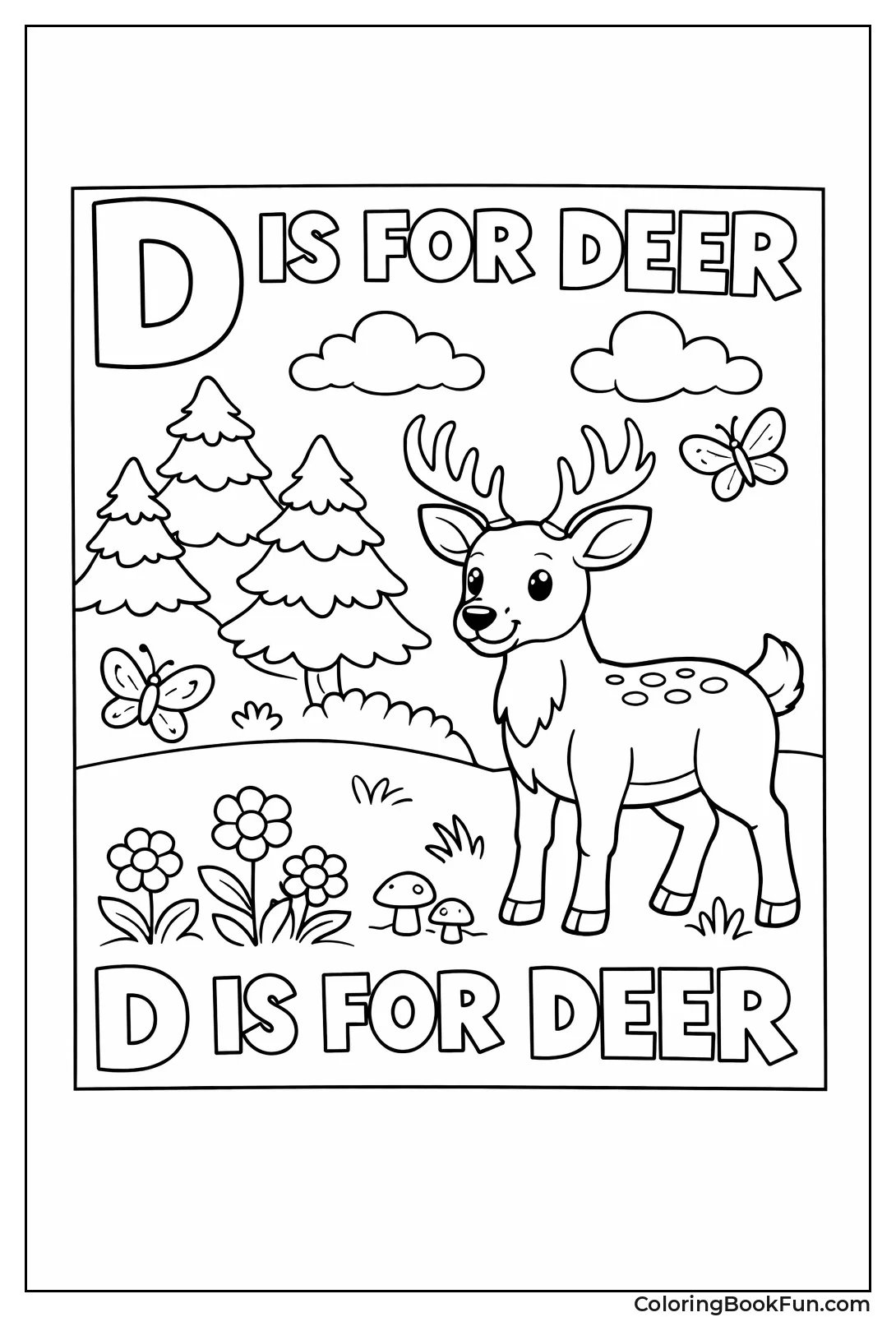 Deer and Letter D