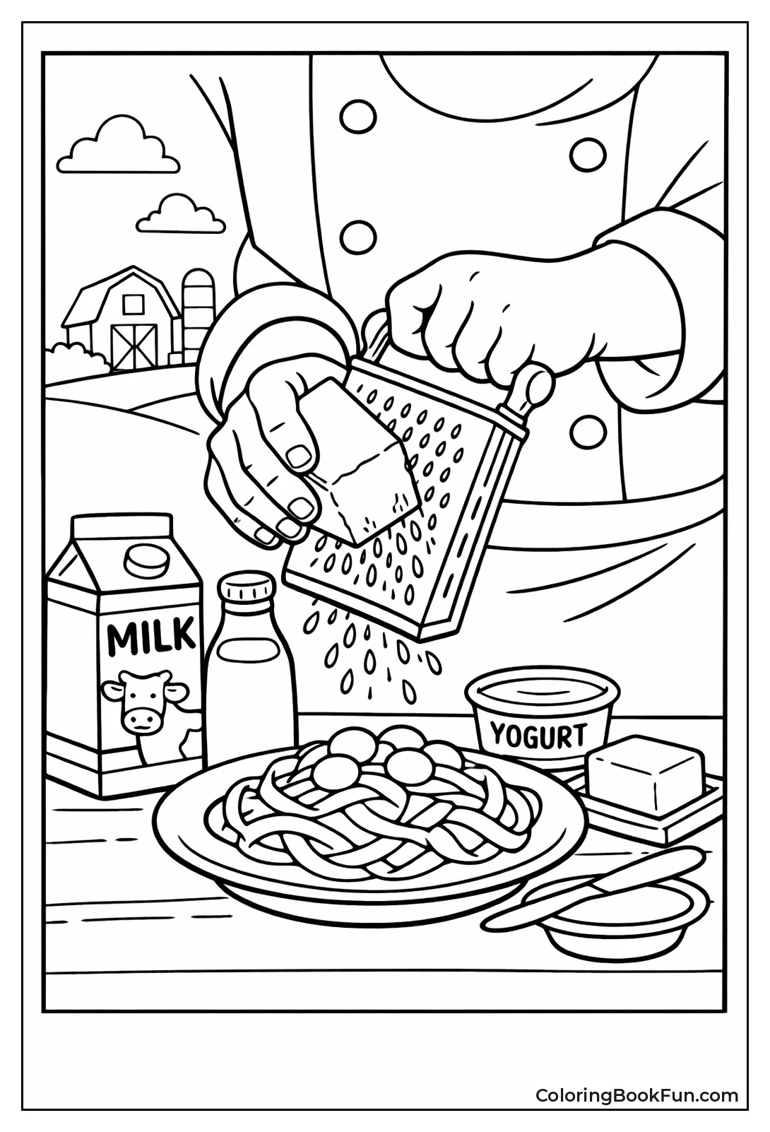 Grating Parmesan over Pasta