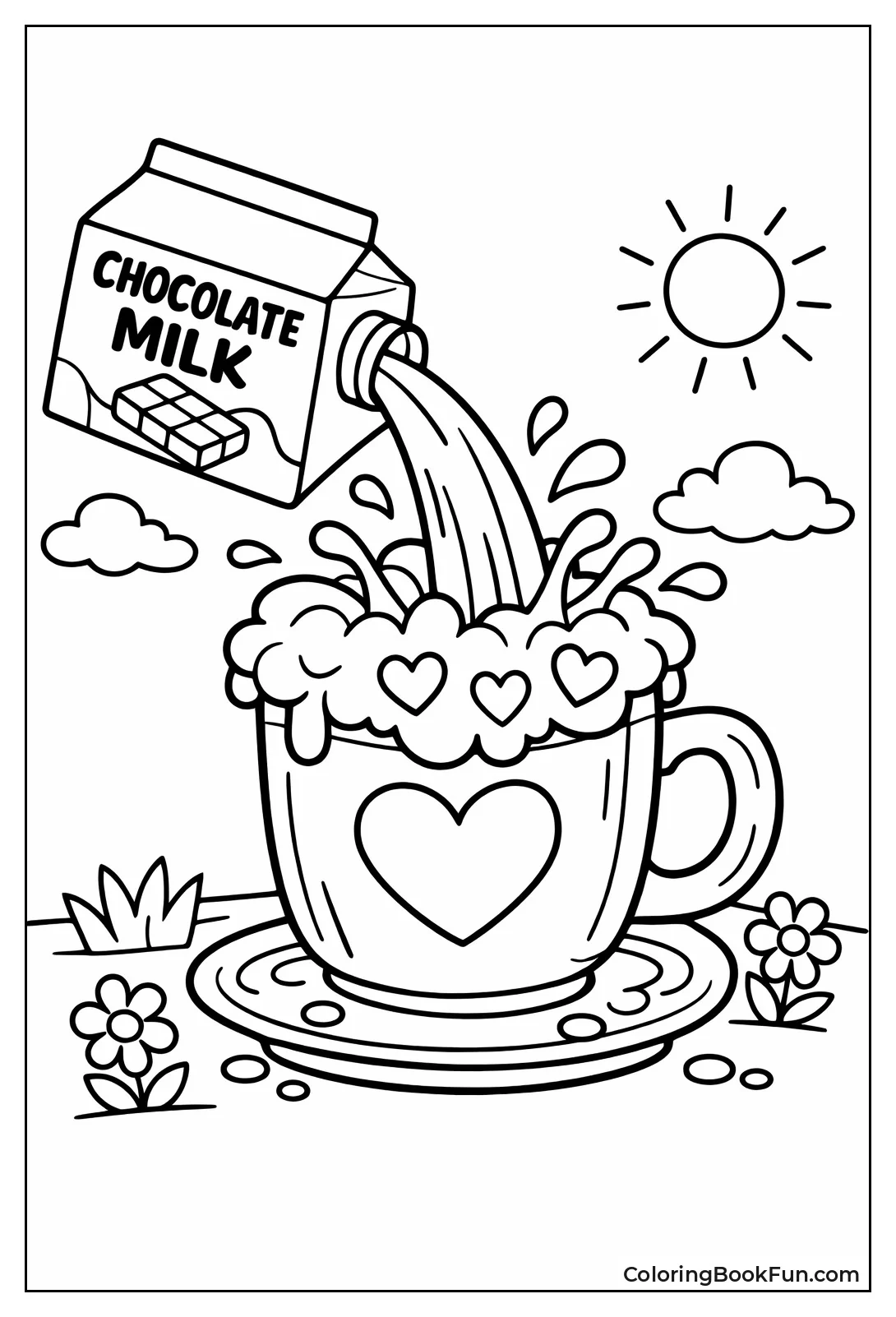 Pouring Chocolate Milk Splash