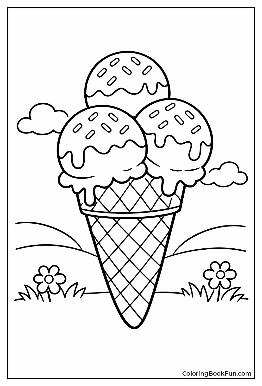 Ice Cream Scoops in Cone