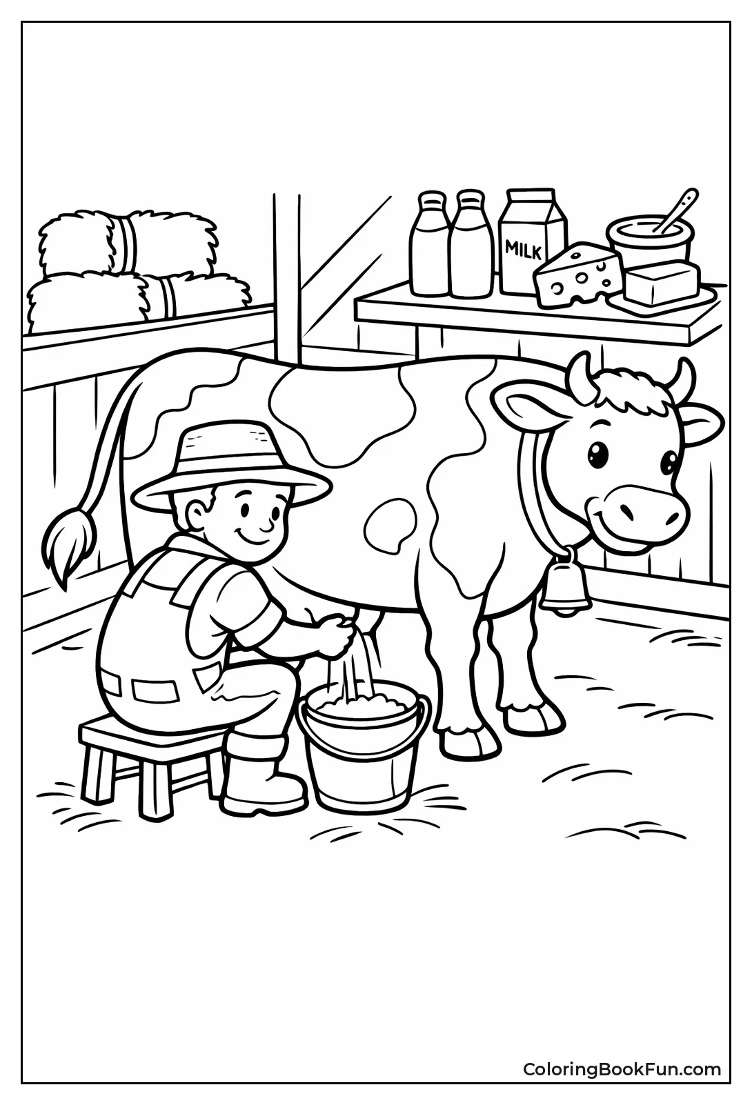 Farmer Milking Cow Gently