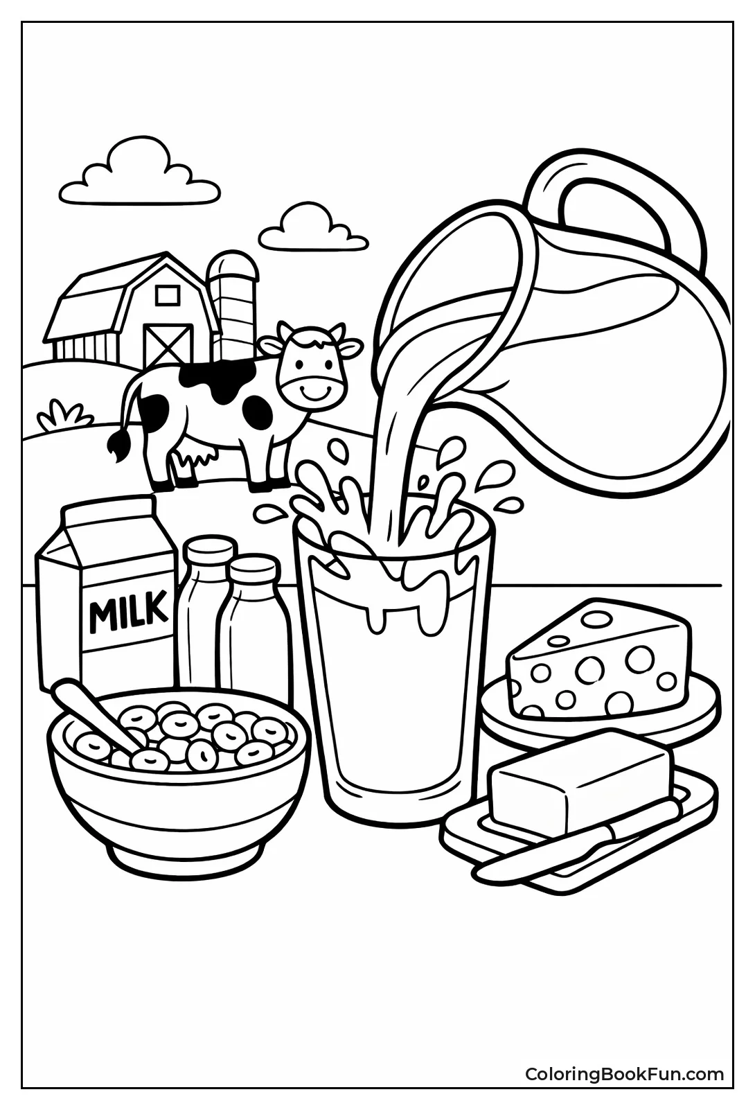 Pouring Milk into Glass