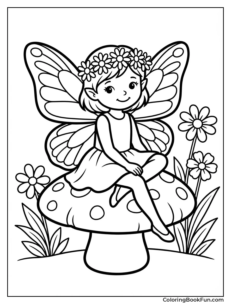 Fairy Wearing Daisy Crown