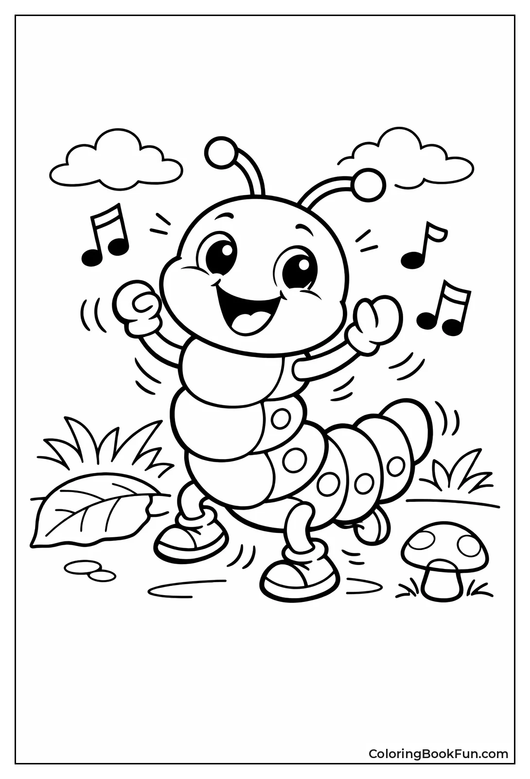 Dancing Cartoon Caterpillar Grooves