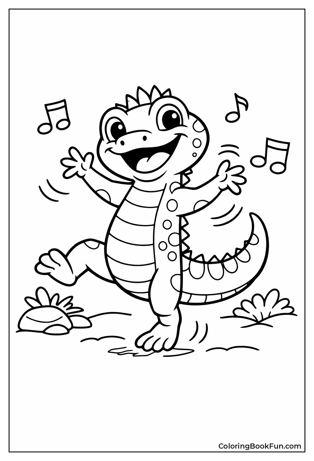 Happy Lizard Dances with Notes