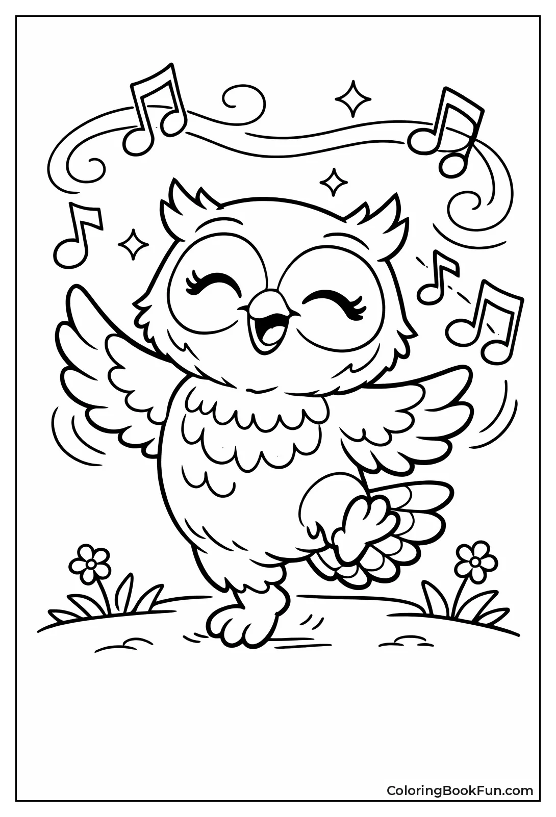 Dancing Owl with Notes