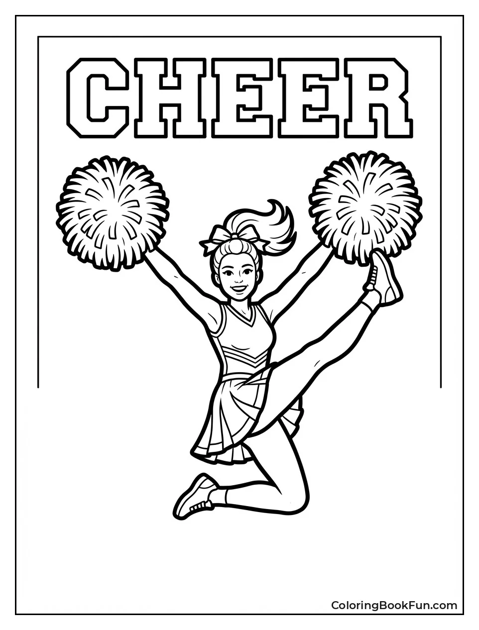 Cheerleader Jumps with Pom-Poms
