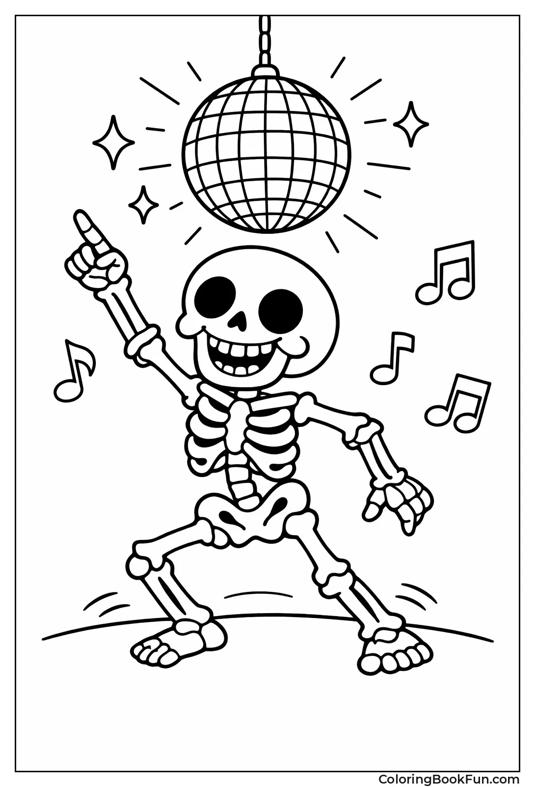 Skeleton Dancing Under Disco Ball