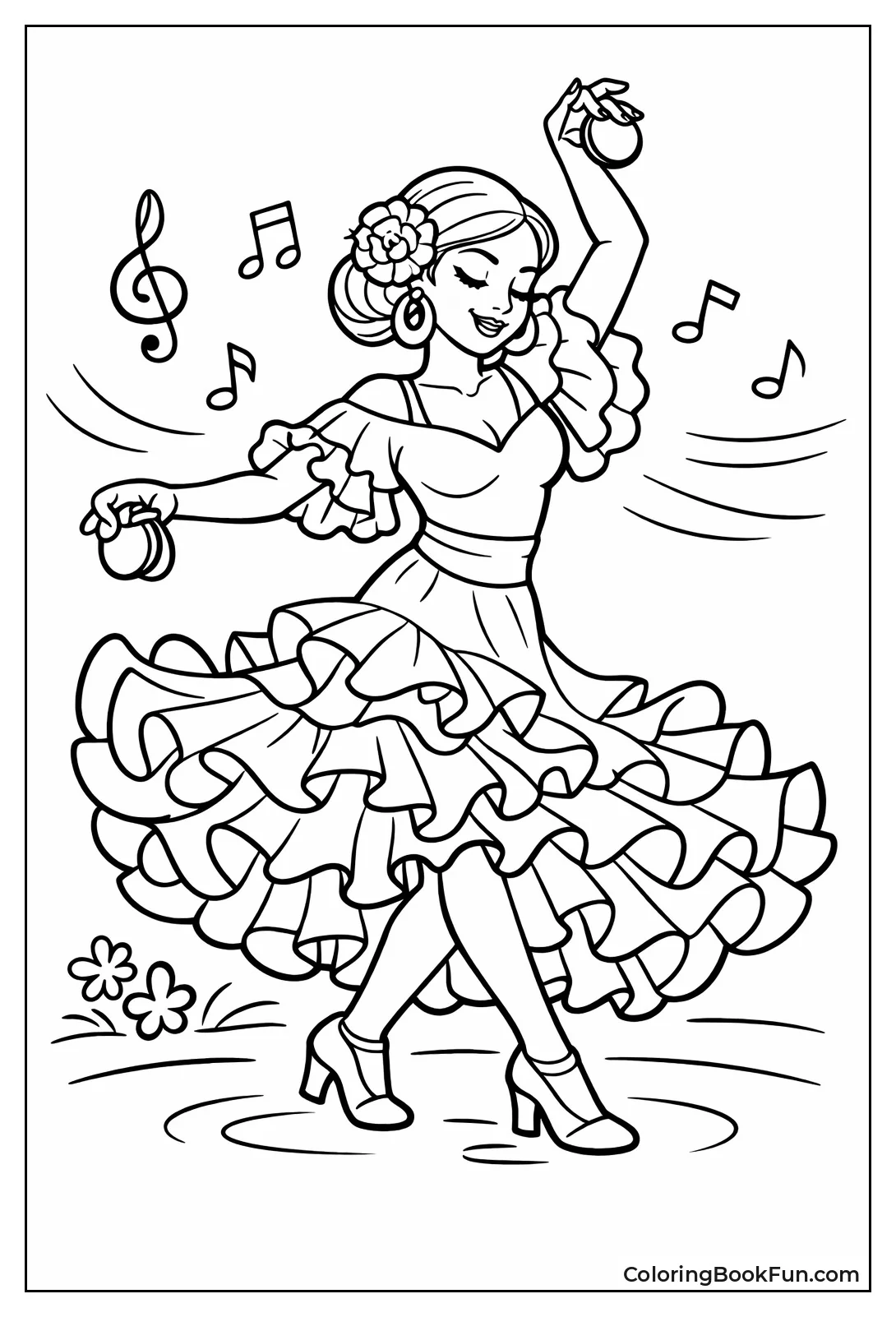 Flamenco Dancer Swirls Skirt