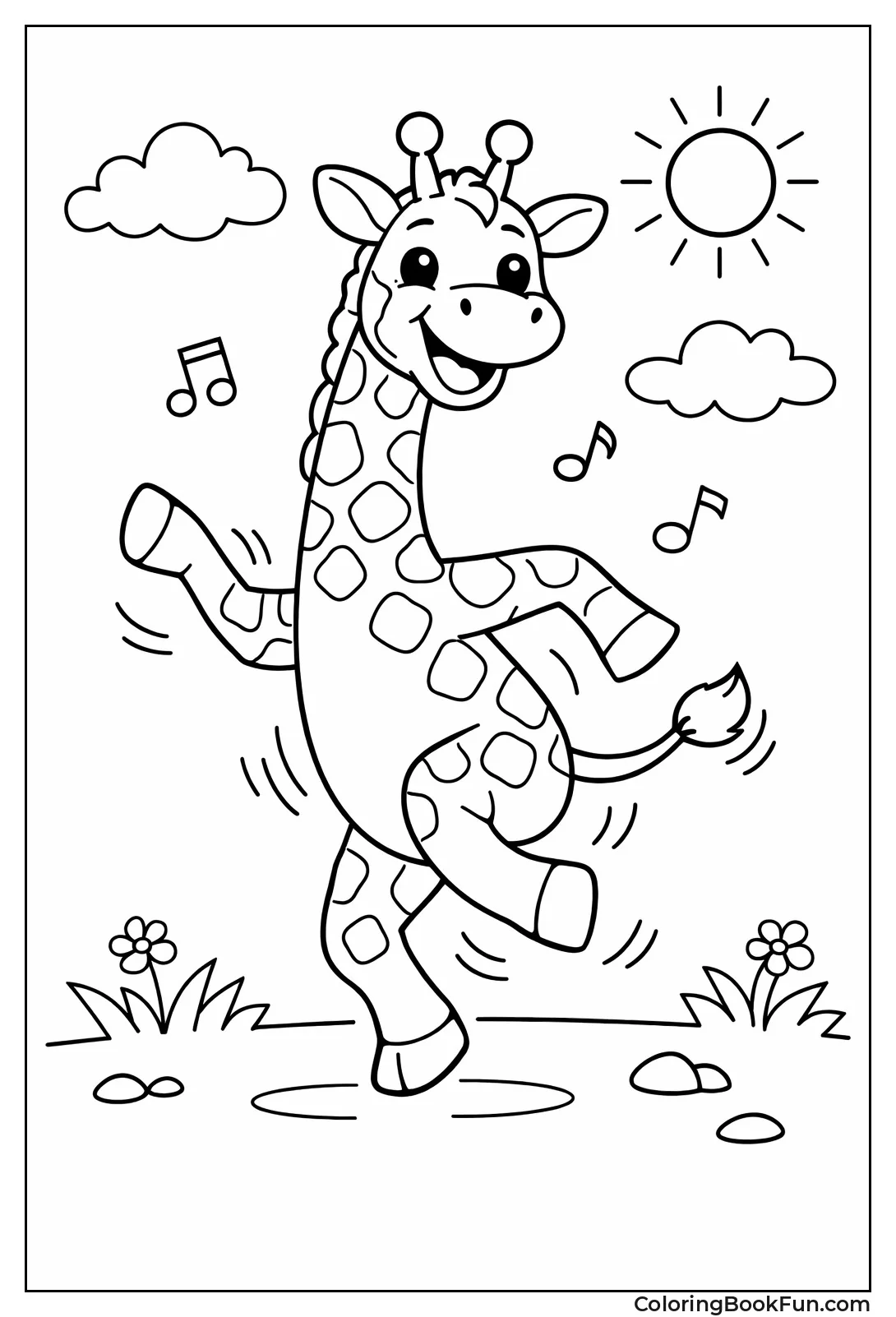 Dancing Giraffe with Happy Face