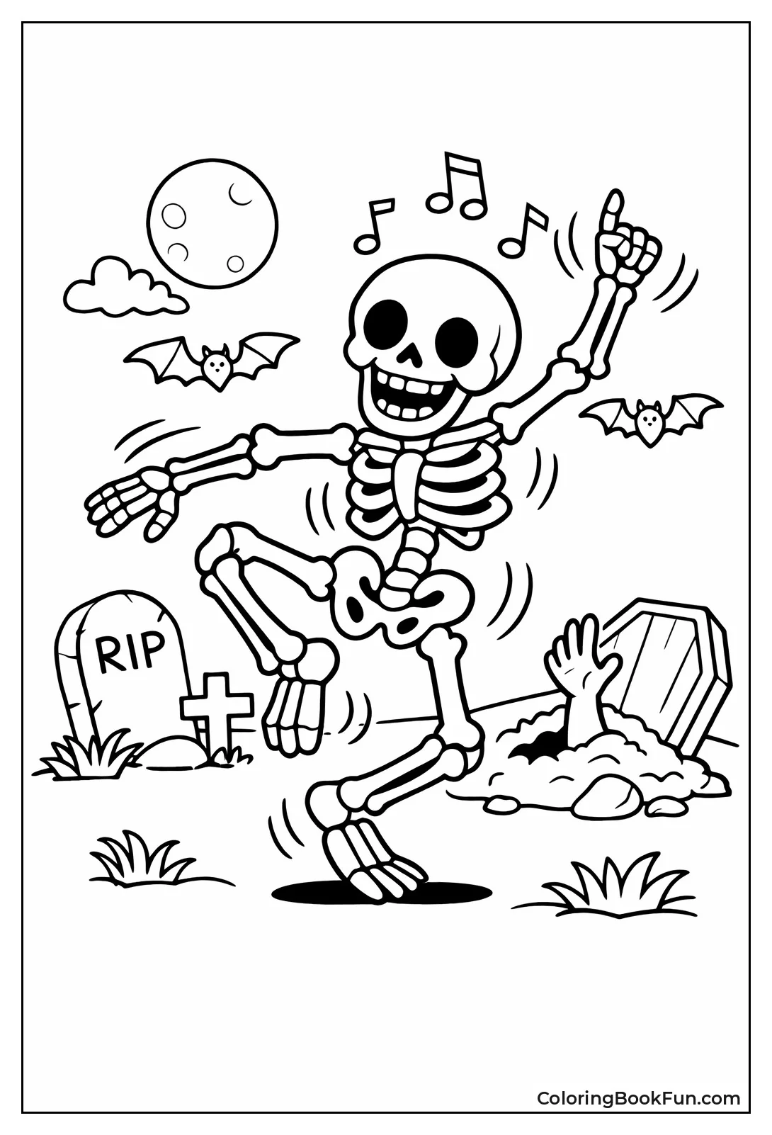 Skeleton Boogies in Graveyard