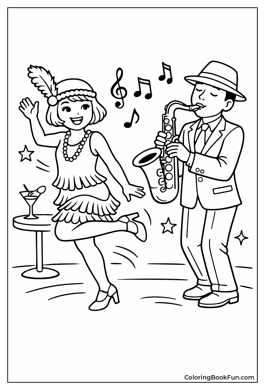 Flapper Dances with Sax Player