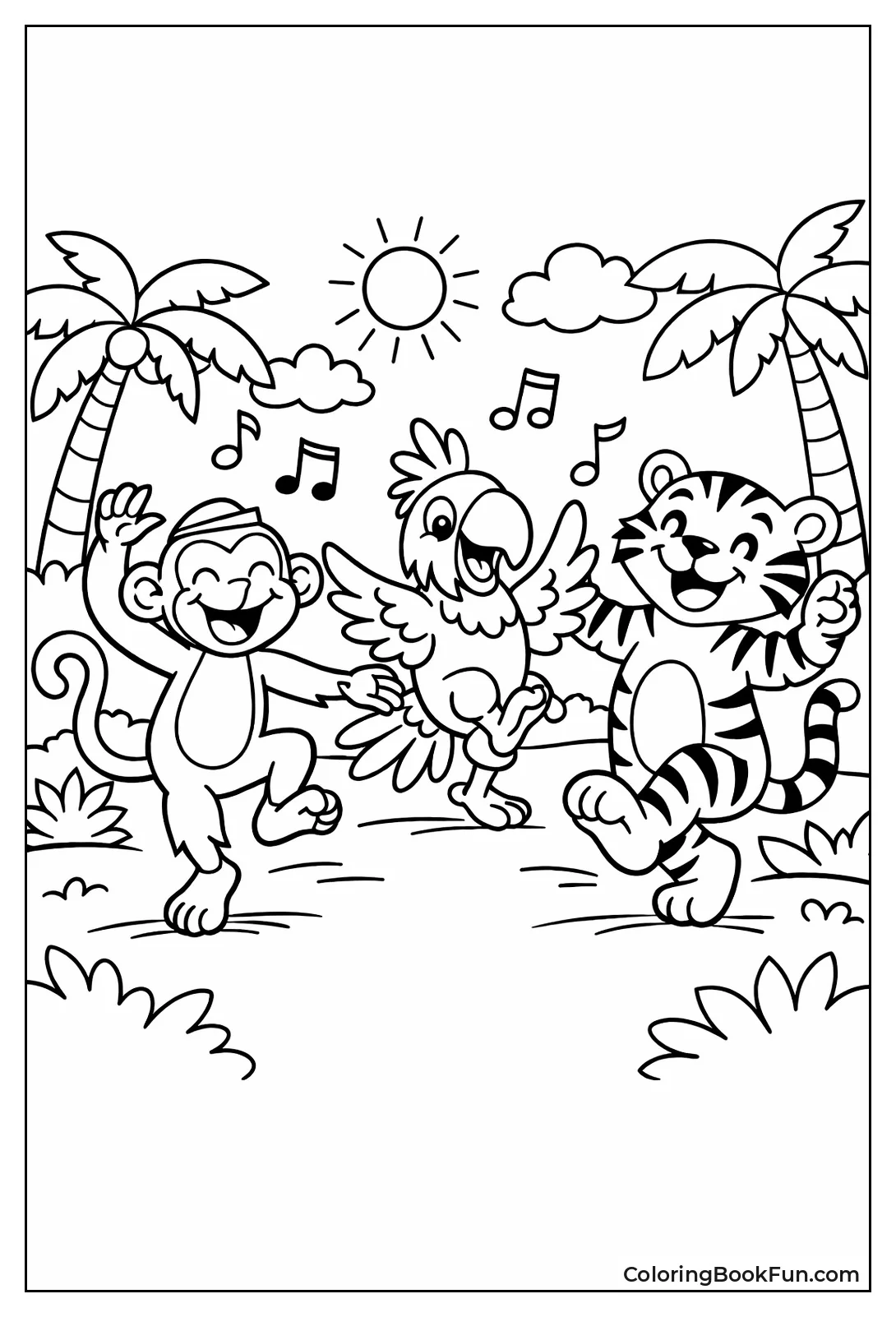 Jungle Animals Dance Together