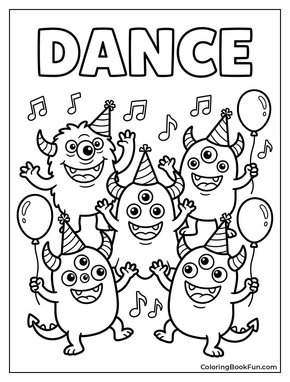 Monsters Dance with Balloons