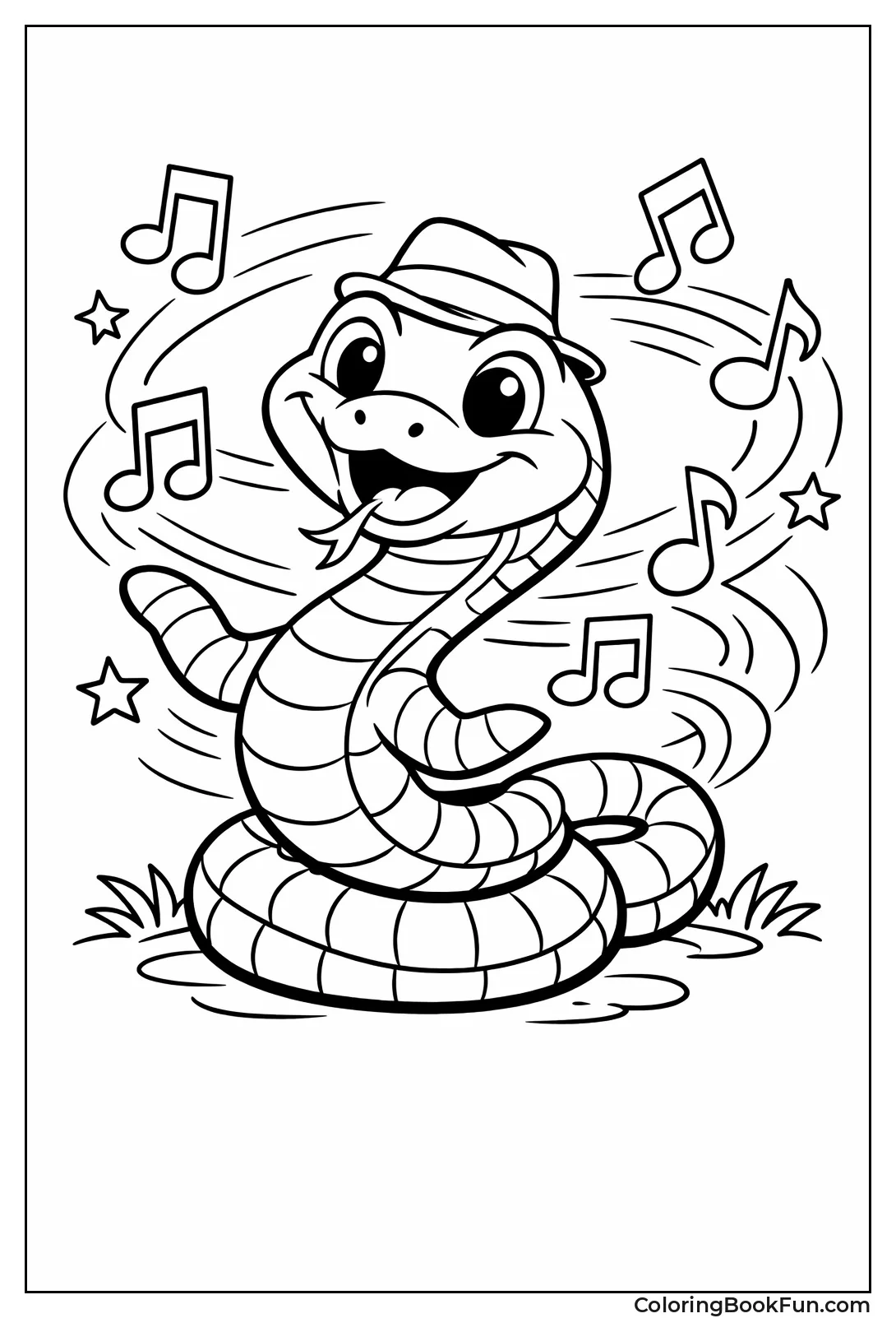 Dancing Snake with Music Notes