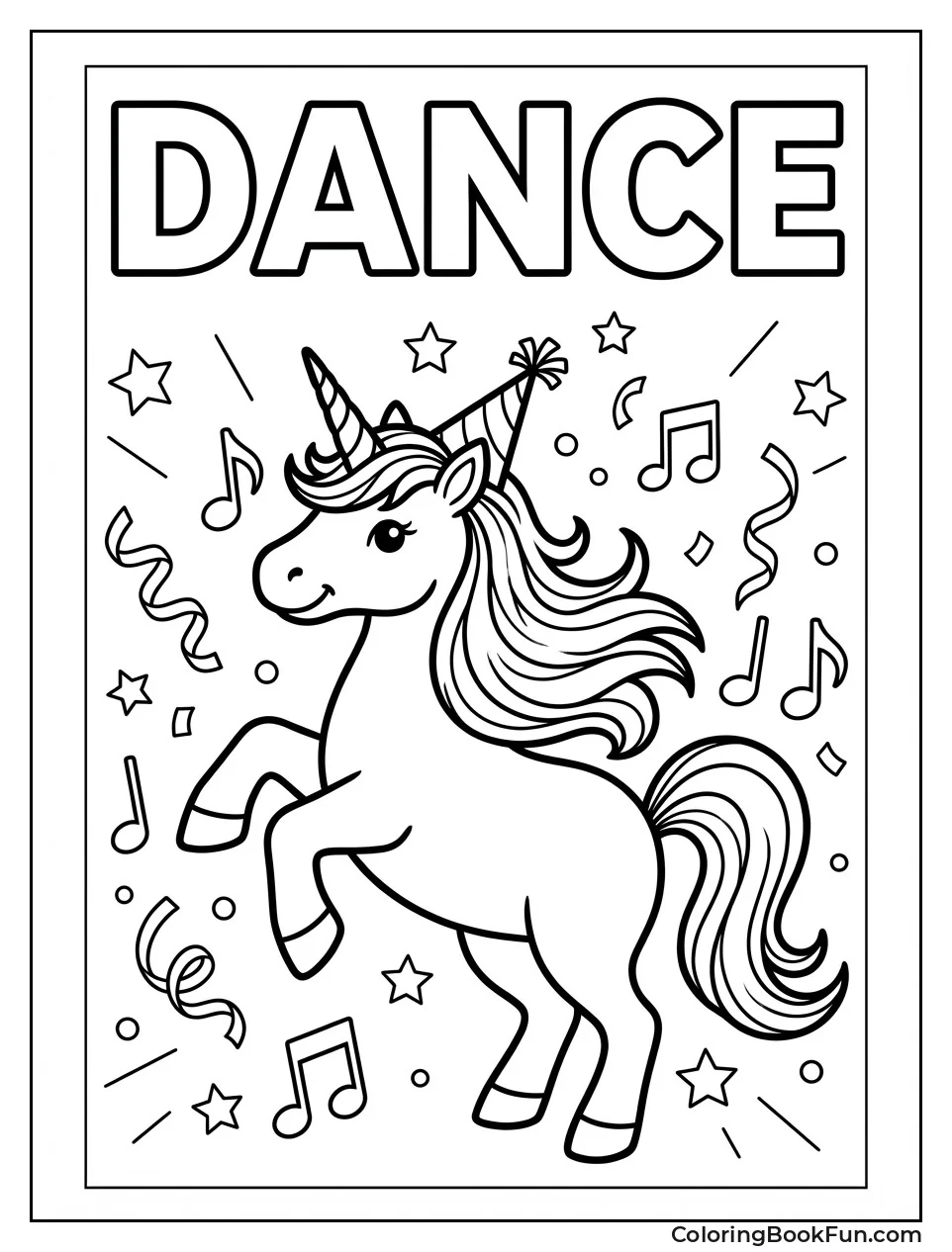 Dancing Unicorn with Party Hat