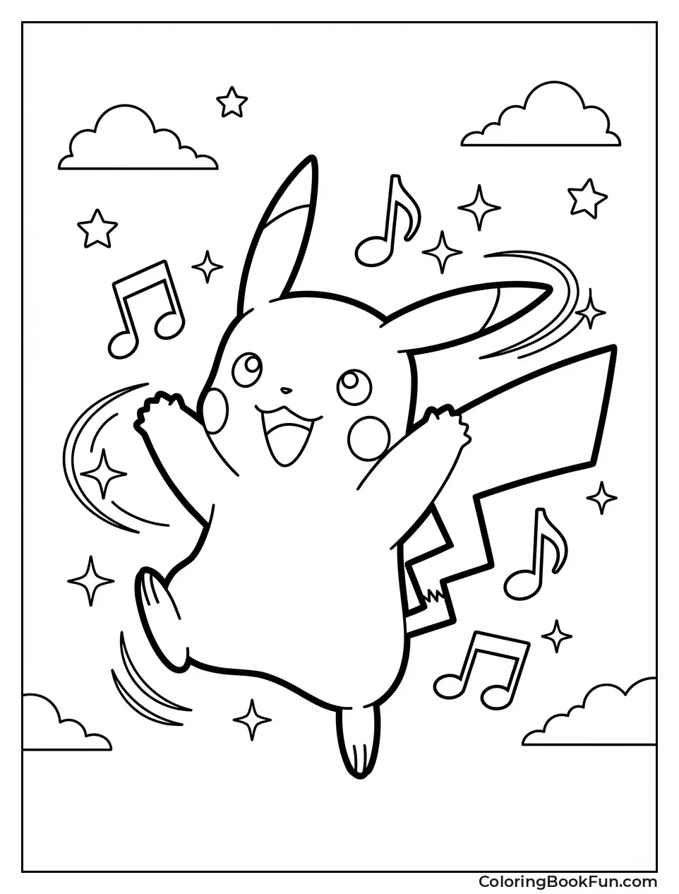 Pikachu Dances with Notes