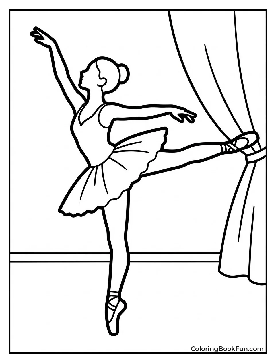 Ballerina in Side Arabesque