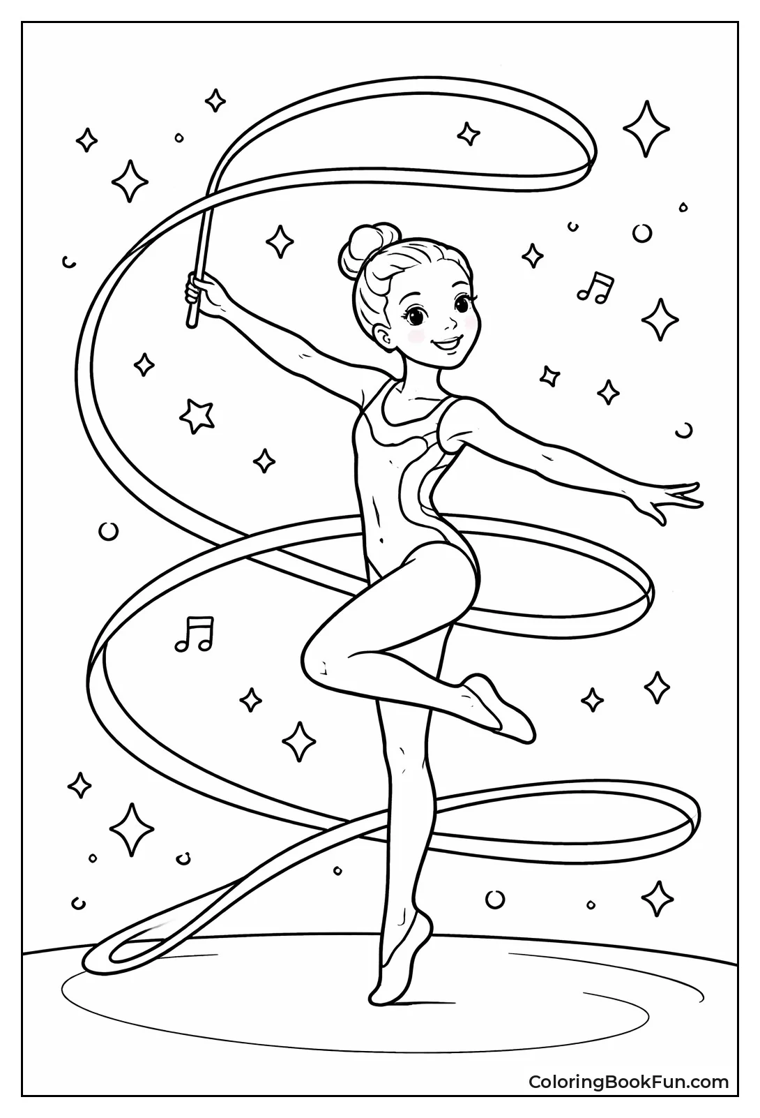 Dancer Swirls Long Ribbon