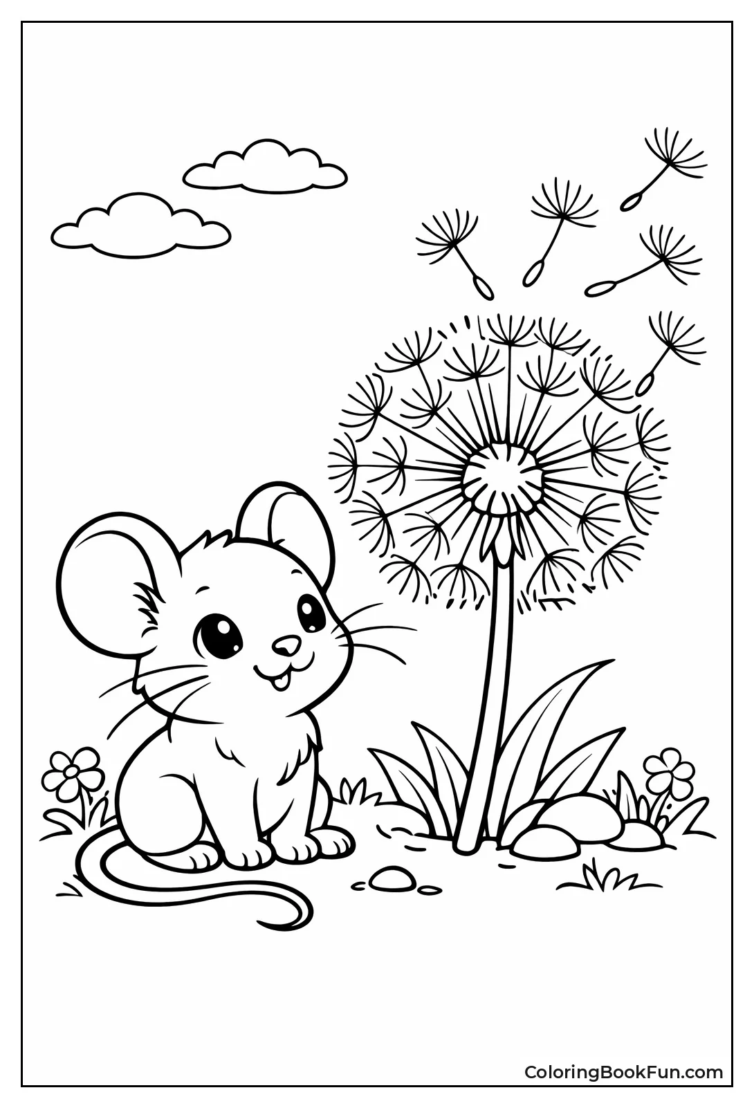 Mouse with Dandelion Puff