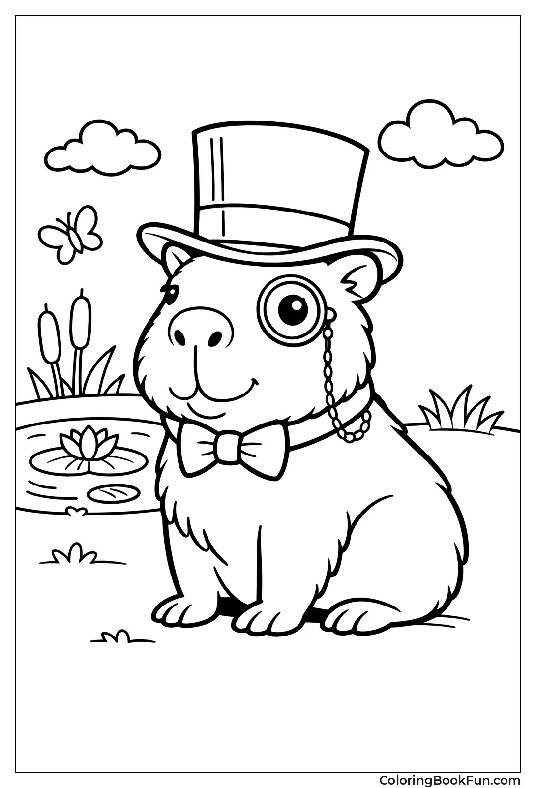 Dapper Capybara in Top Hat
