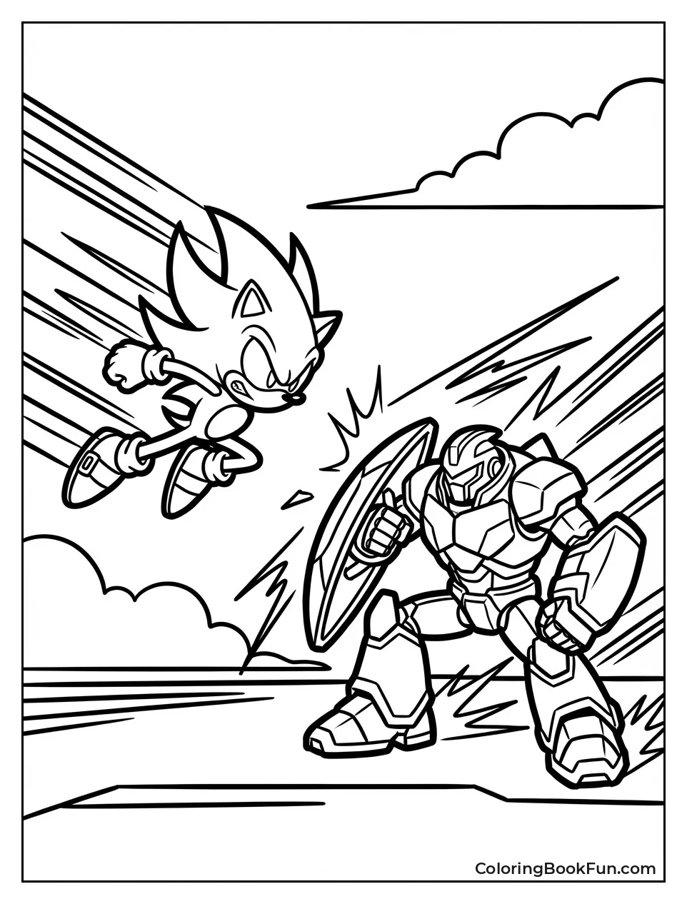 Dark Sonic Charges Silver Robot