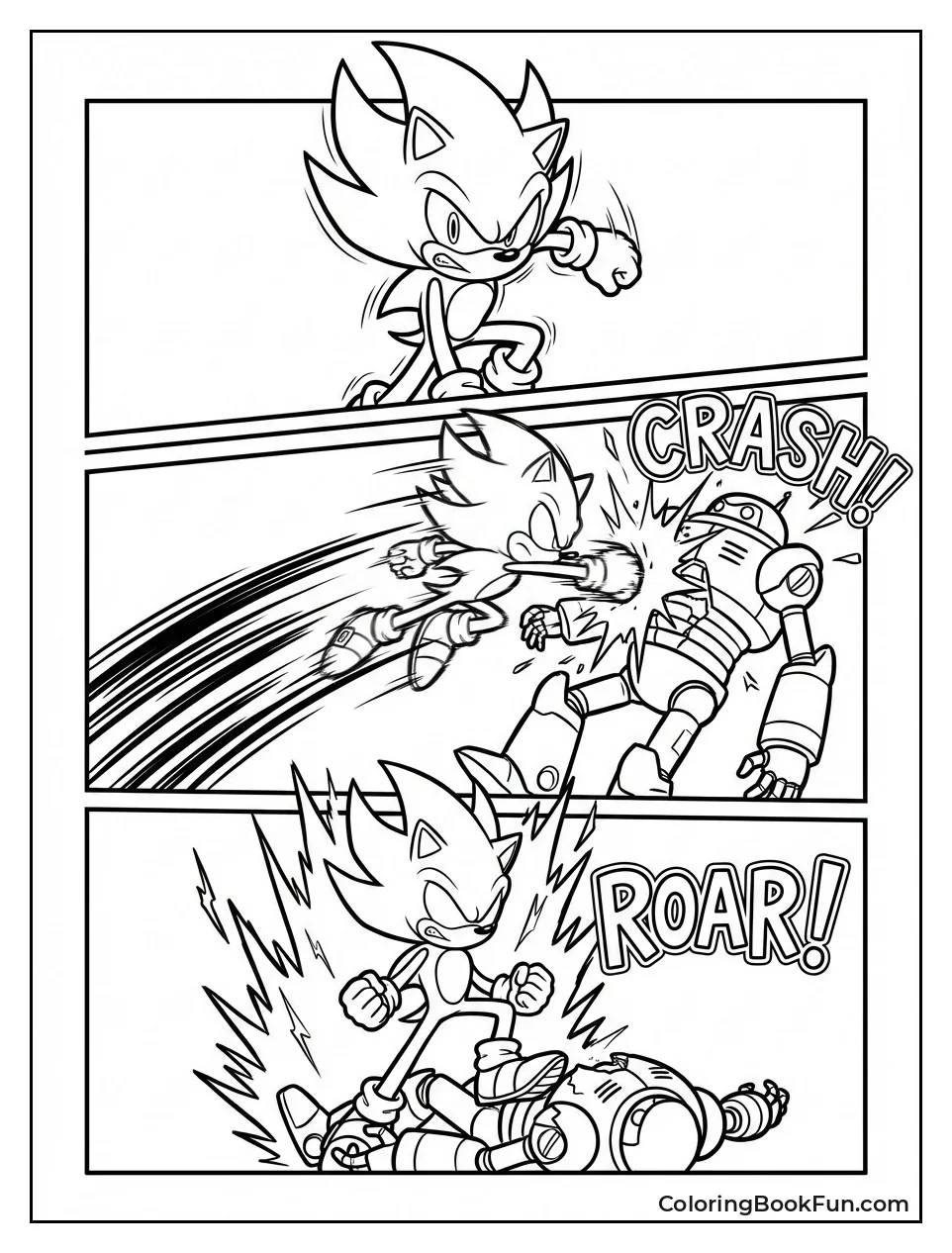 Dark Sonic Comic Attack Frames