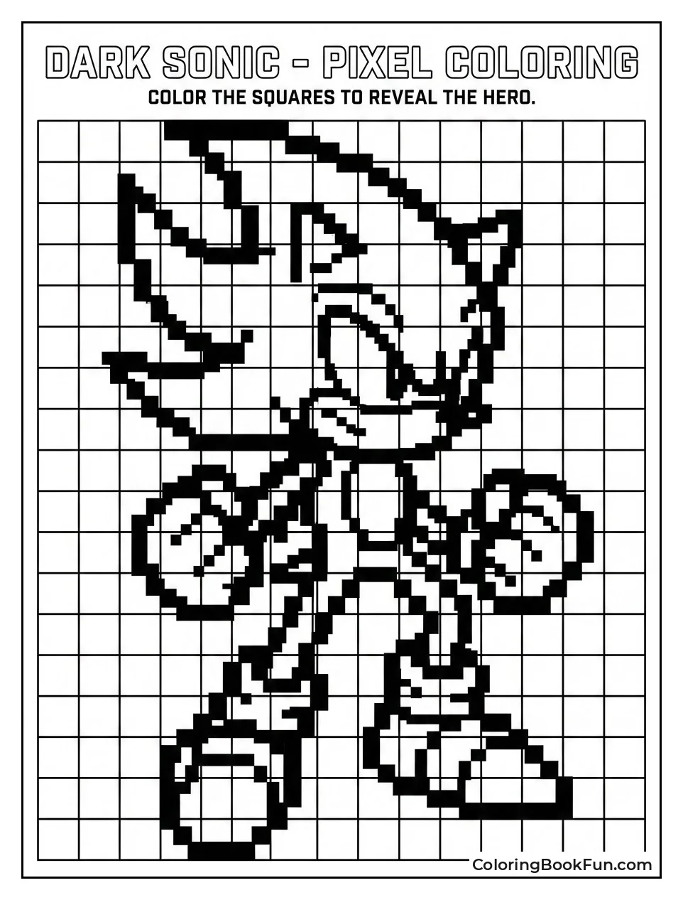 Pixel Dark Sonic Art Grid