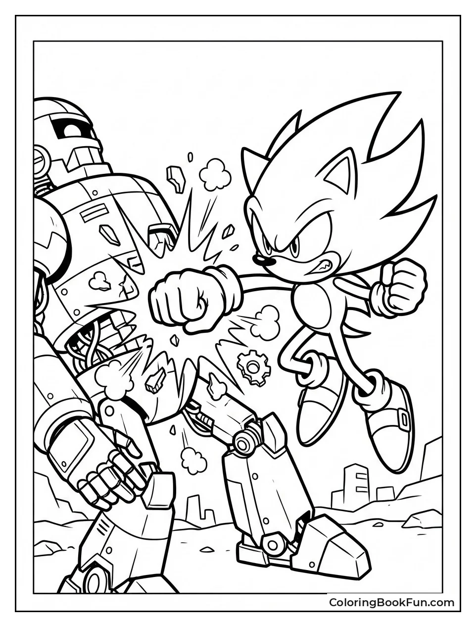 Dark Sonic Punches Metarex Robot