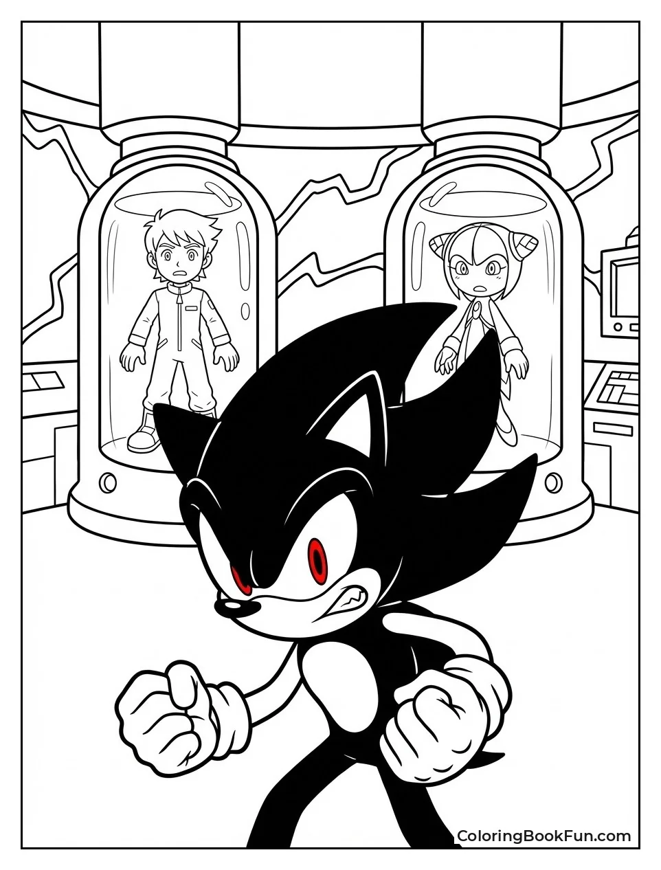 Dark Sonic Glares Trapped Friends