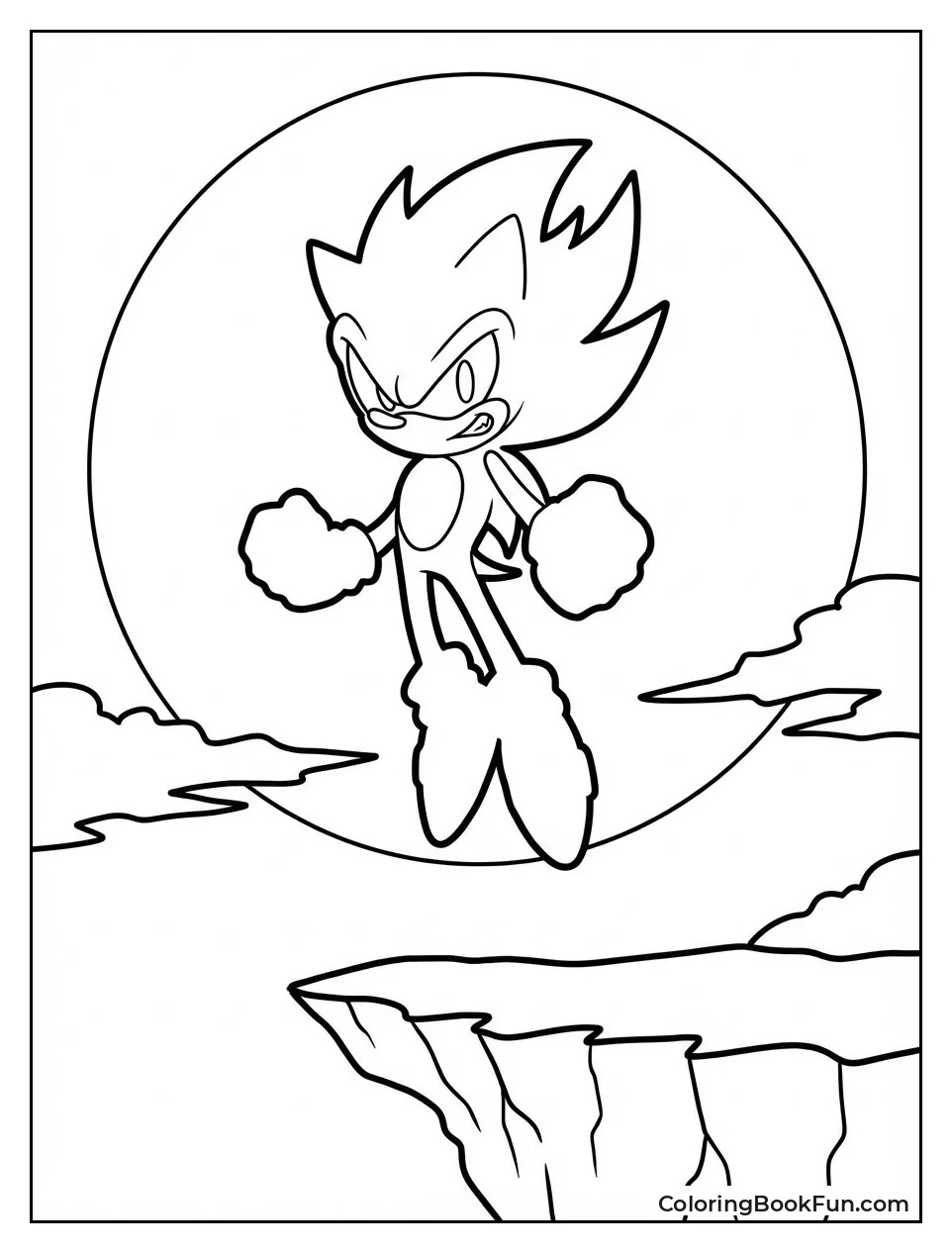 Dark Sonic Silhouette on Moon