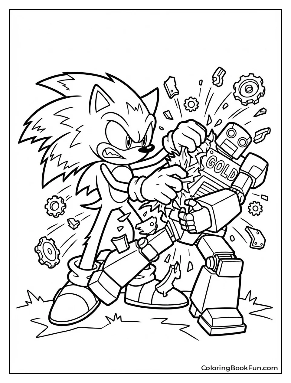 Dark Sonic Tears Gold Robot