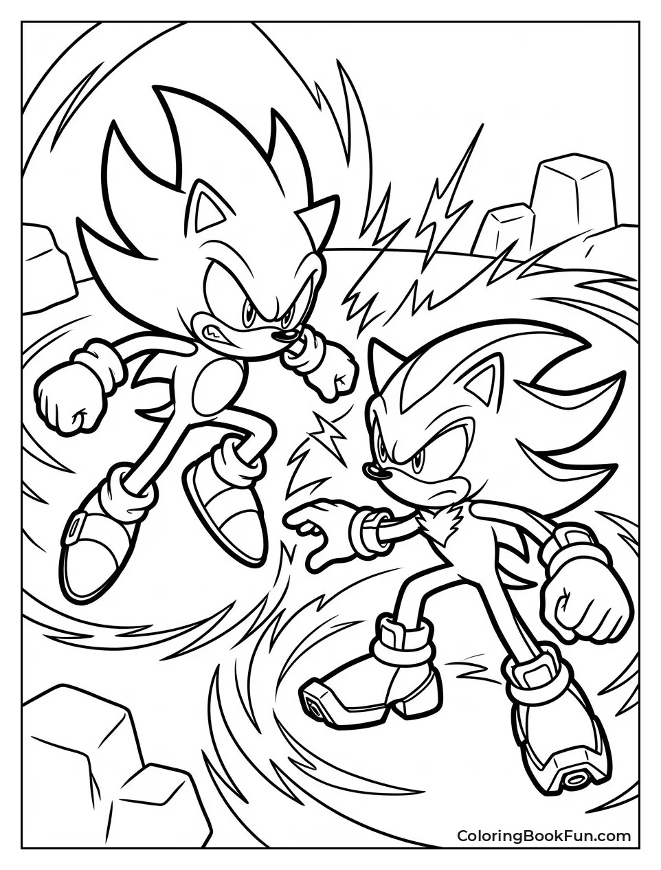 Dark Sonic Fights Shadow Hedgehog