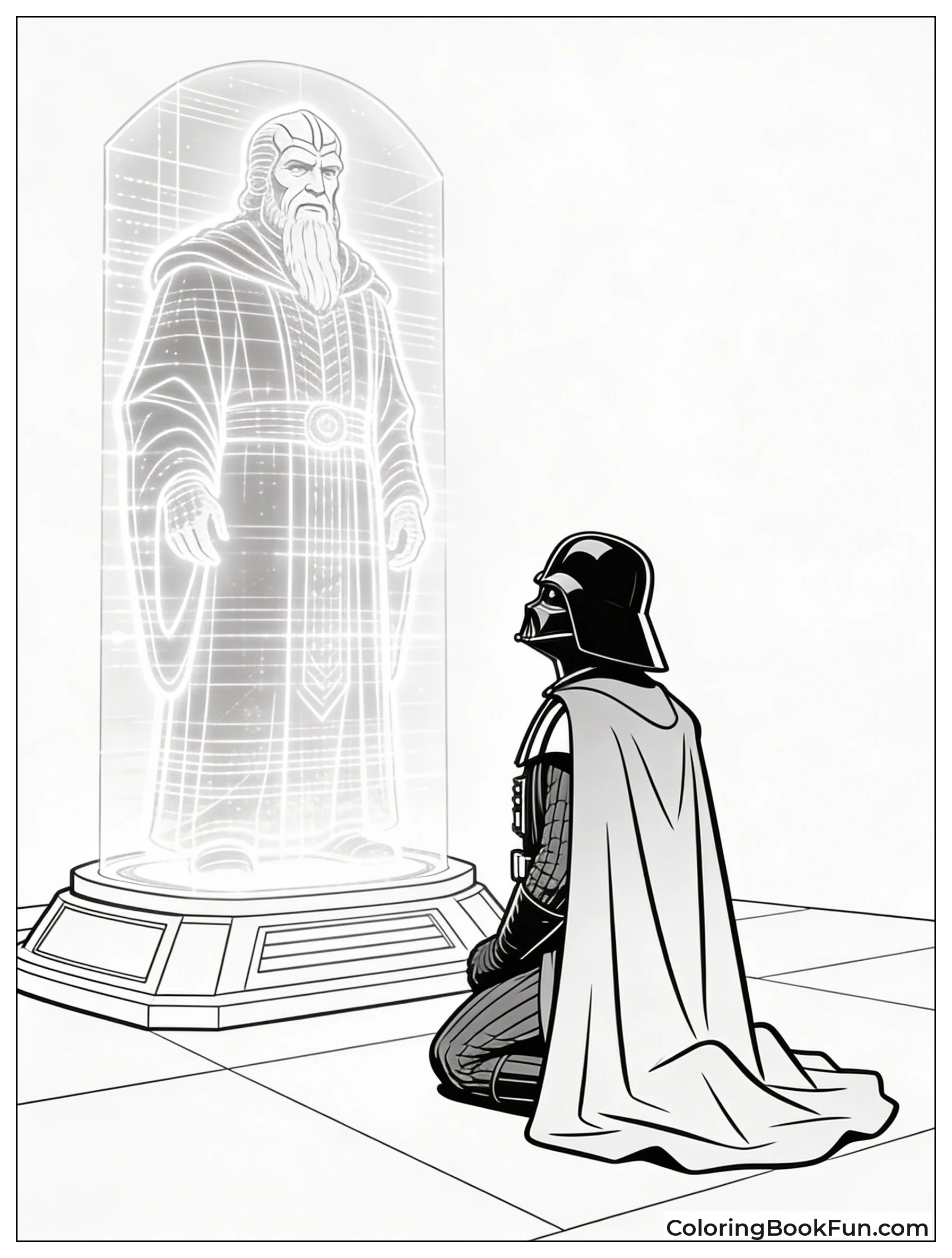 Vader Kneels to Hologram