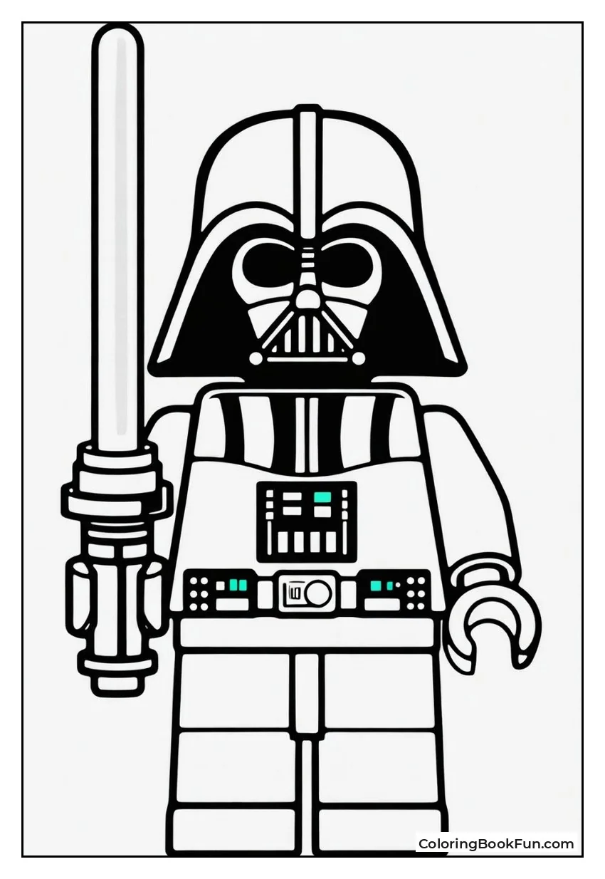 Lego Vader Holds Lightsaber