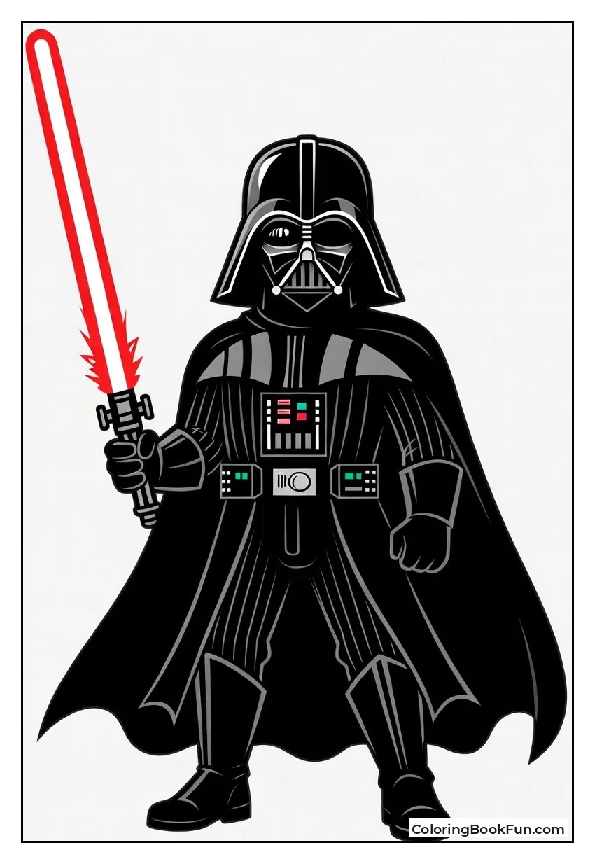 Vader Poses with Red Lightsaber