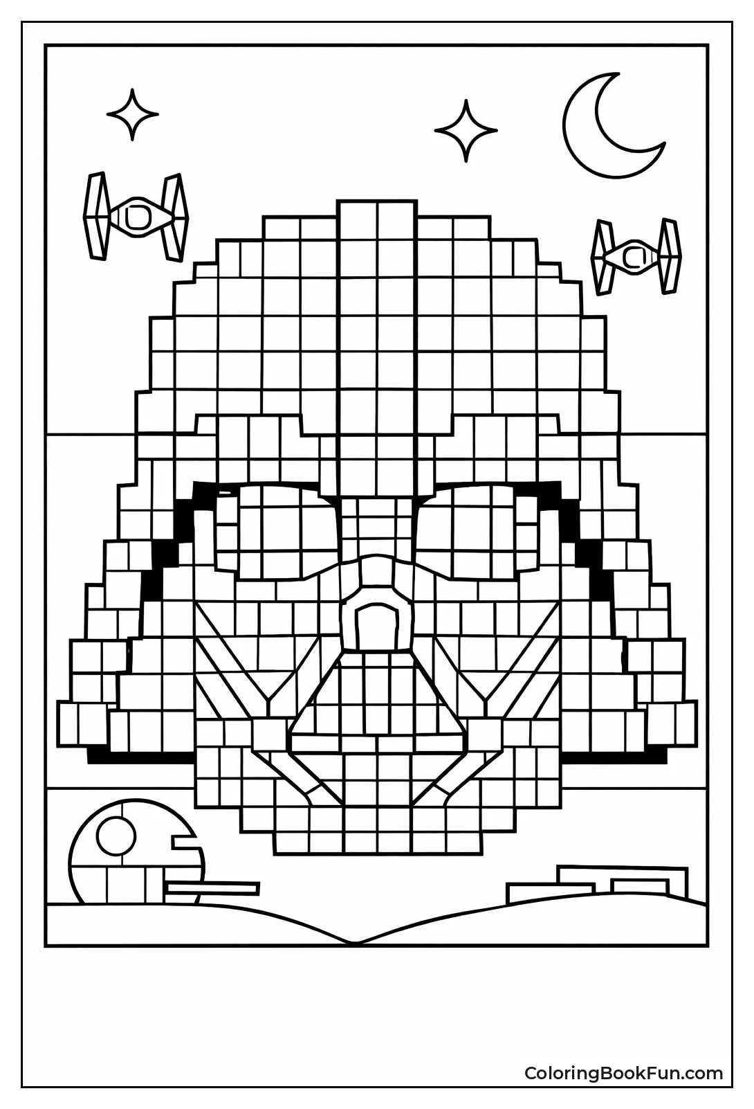 Pixel Art Vader Helmet Grid