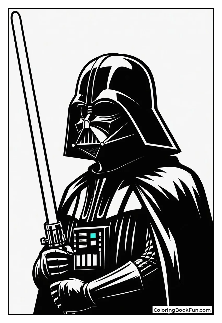 Darth Vader in Samurai Pose with Lightsaber