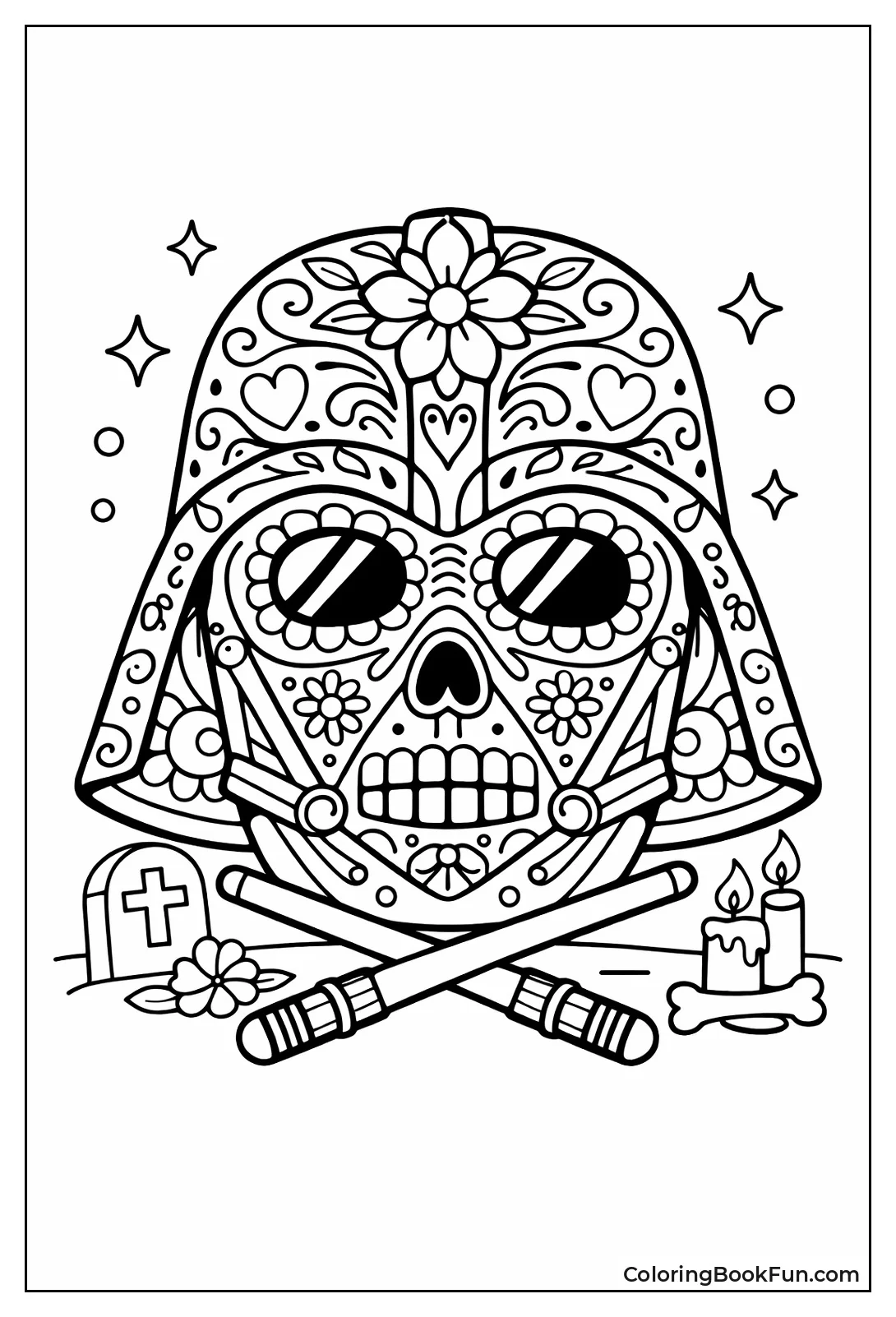 Darth Vader Floral Skull