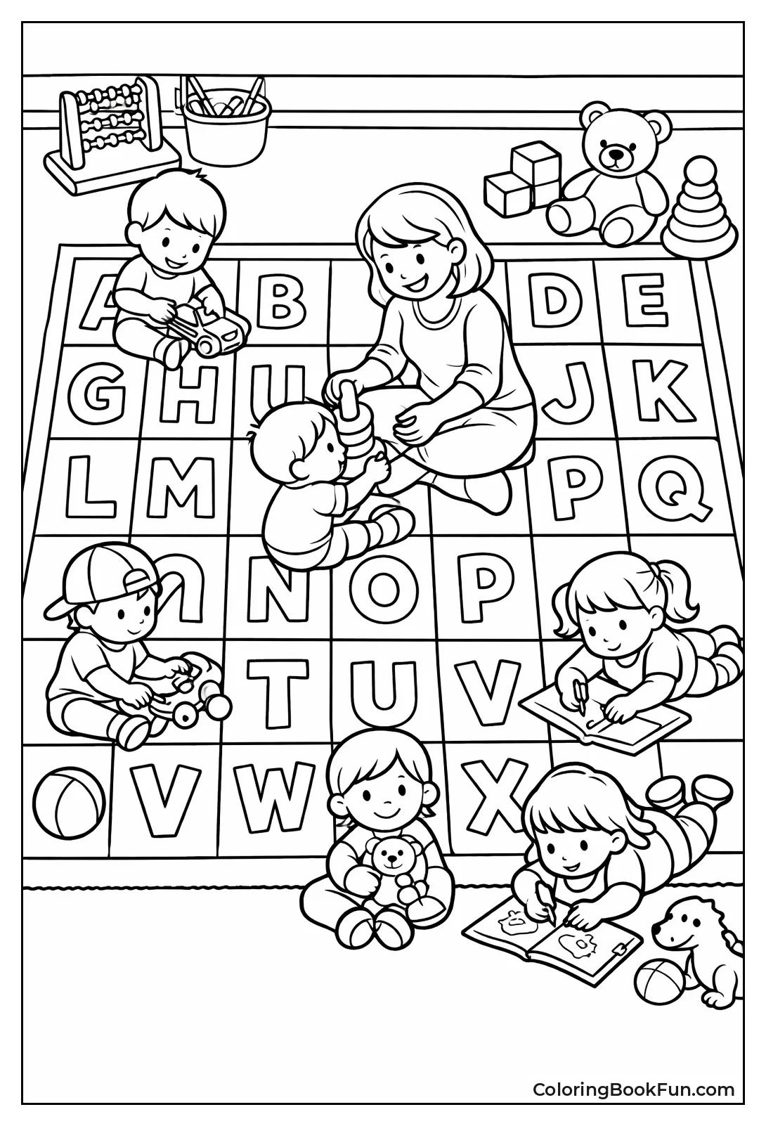 Alphabet Rug in Classroom Grid