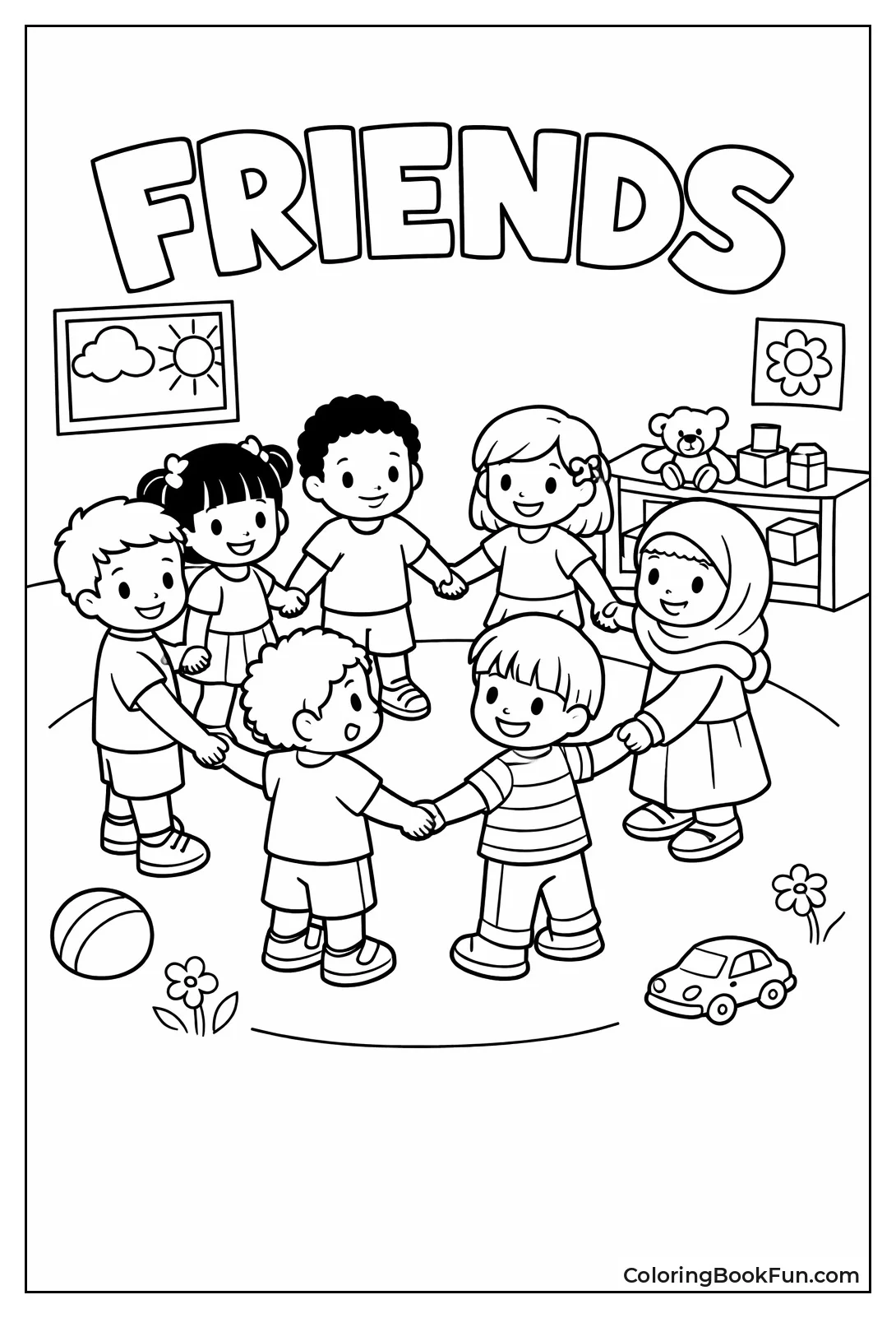 Children Hold Hands in Circle