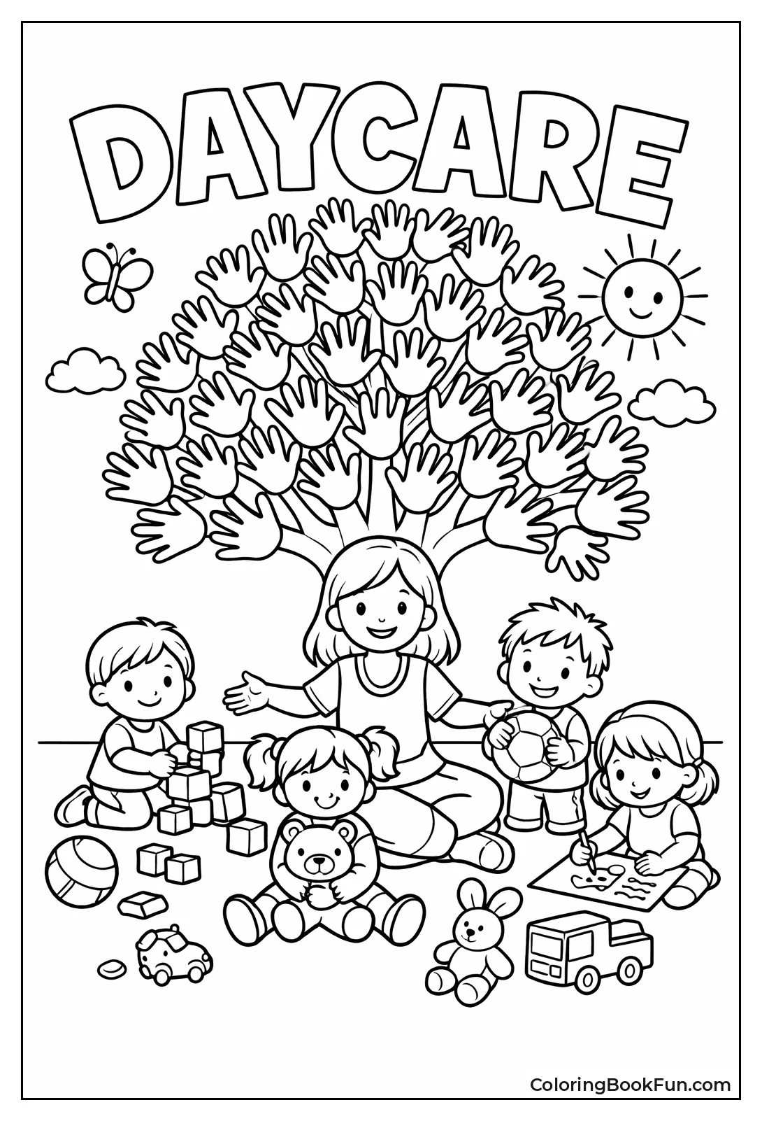 Handprint Tree with Group Smiles