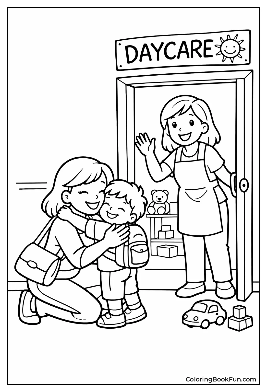 Parent Hugs Child at Drop-Off