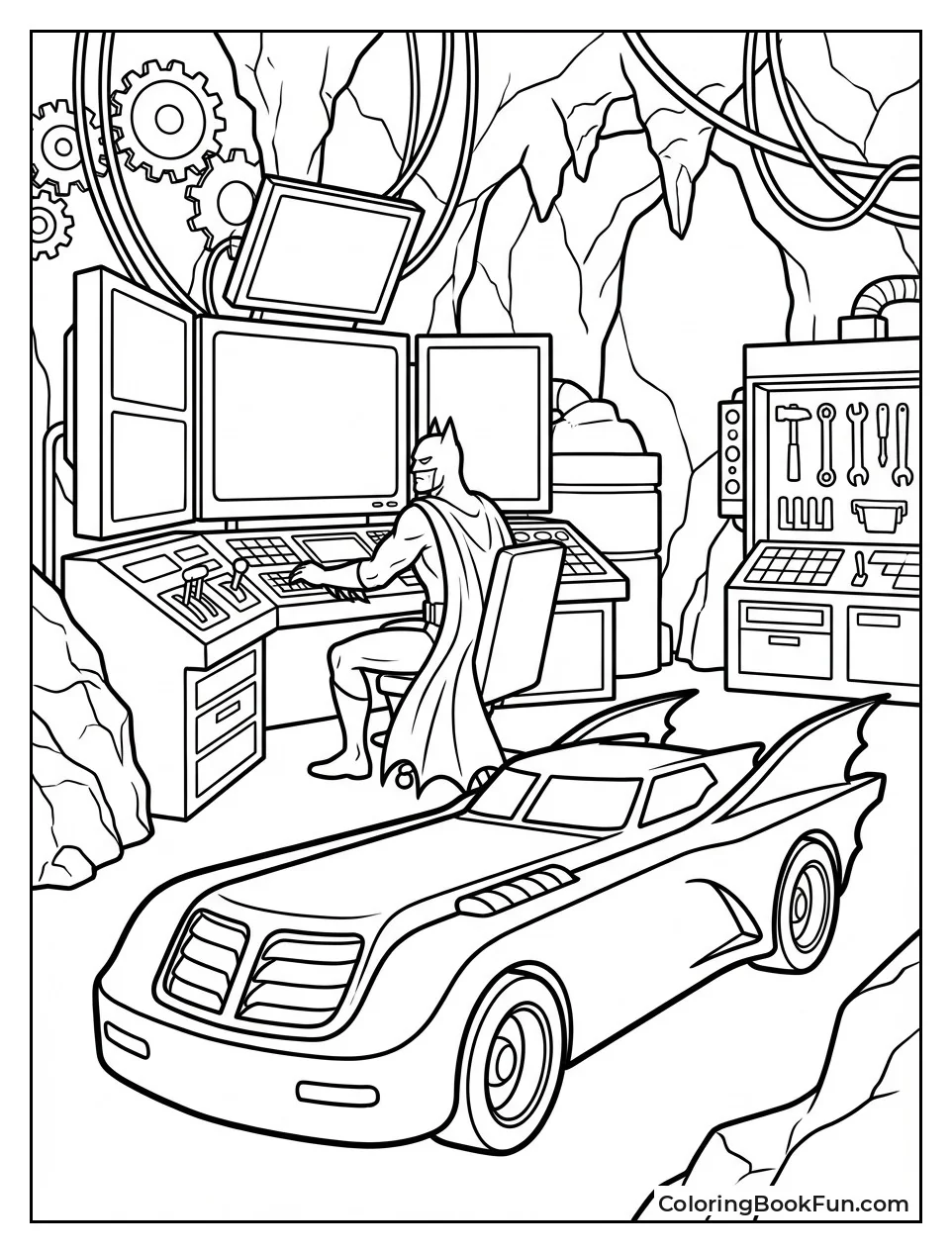 Batman in Batcave with Gadgets
