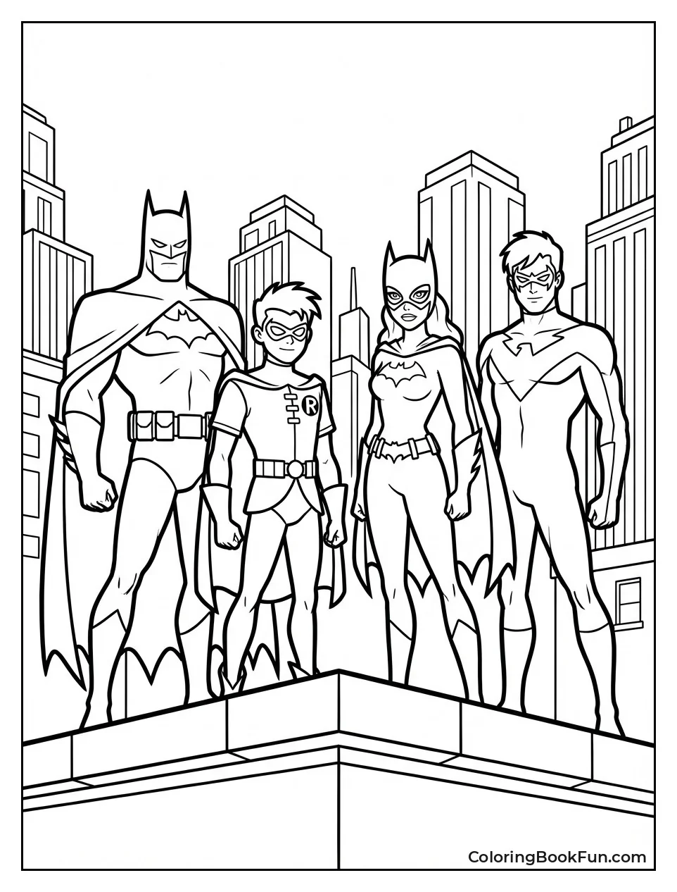 Batman Family on Rooftop