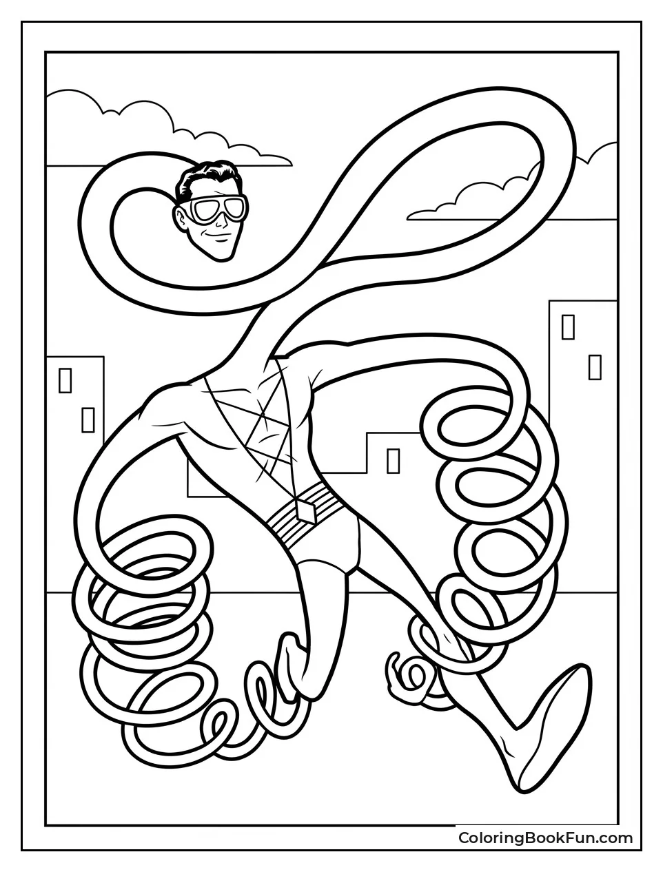 Plastic Man Stretching Funny Shapes