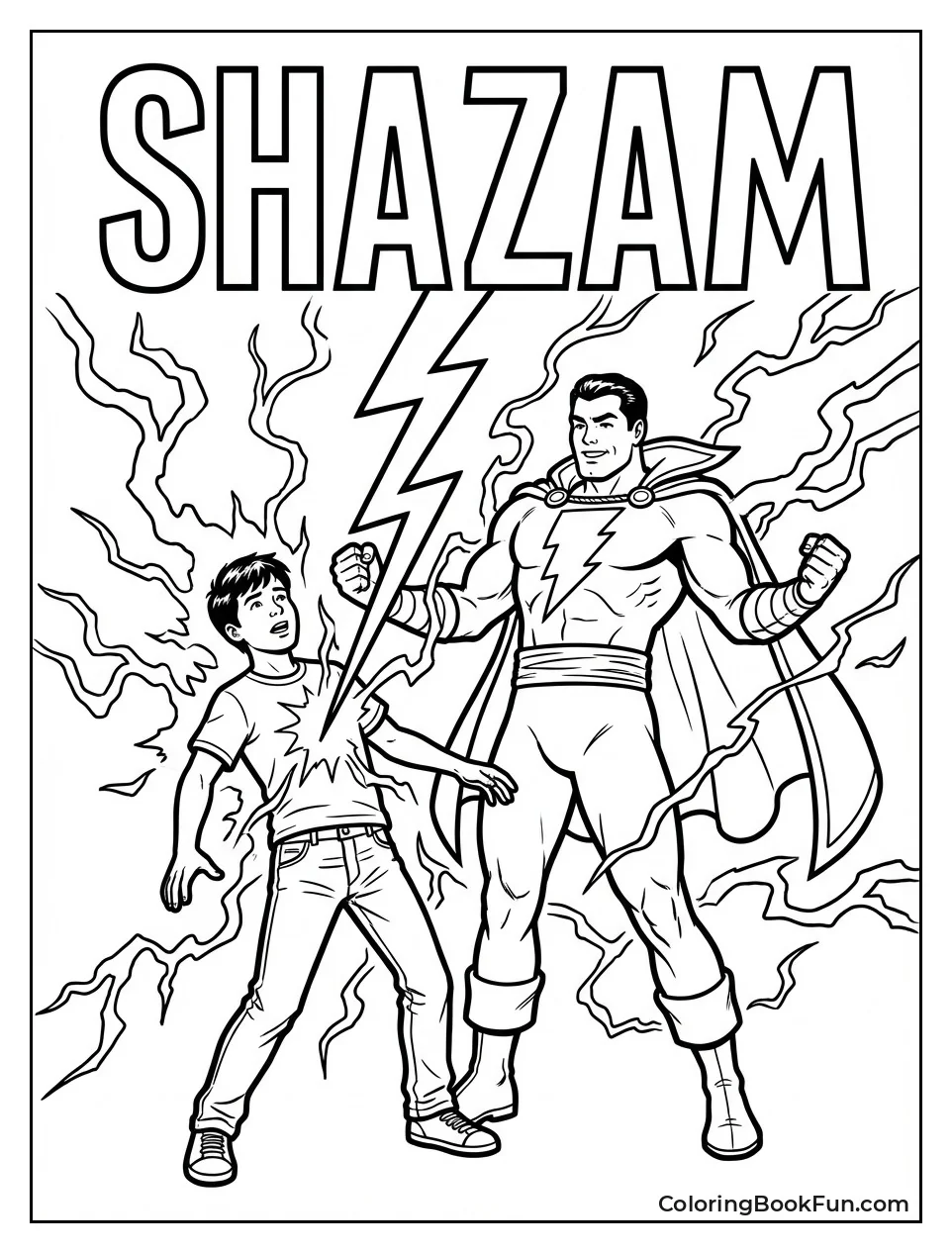Billy Transforming into Shazam with Lightning