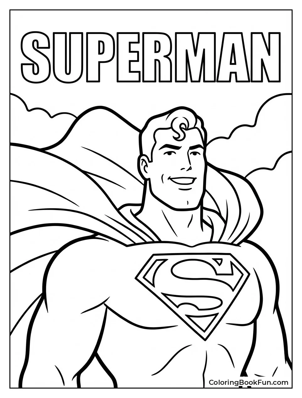 Superman Smiling with Billowing Cape