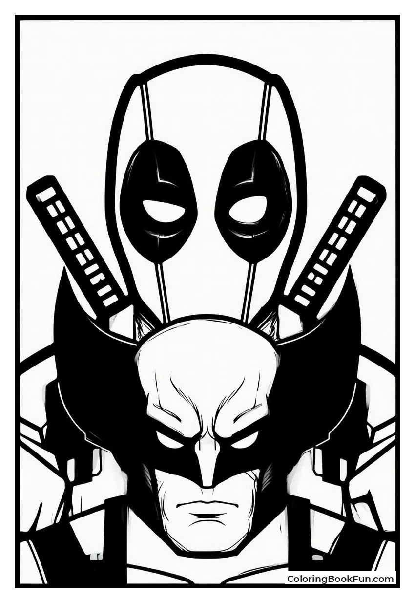 Deadpool Leaning on Wolverine