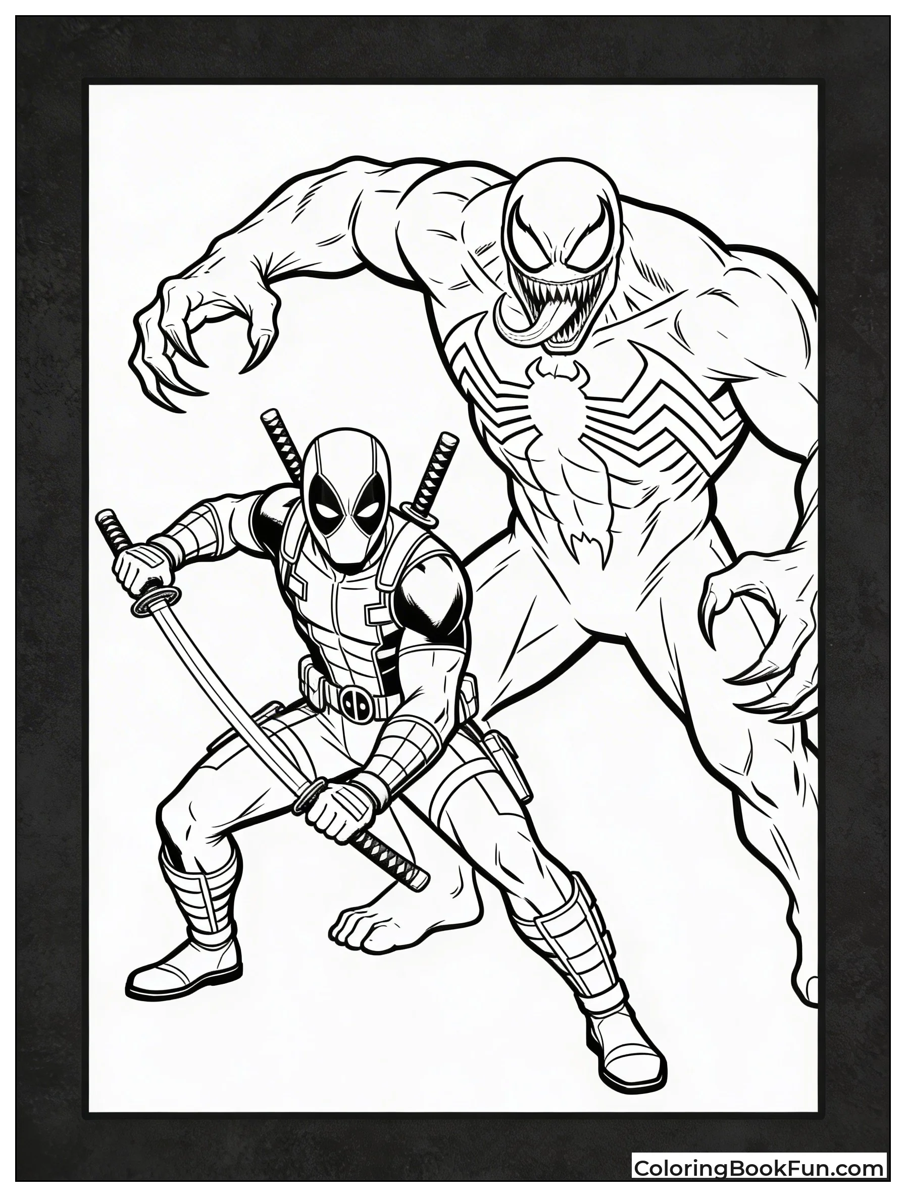 Deadpool Fights with Venom